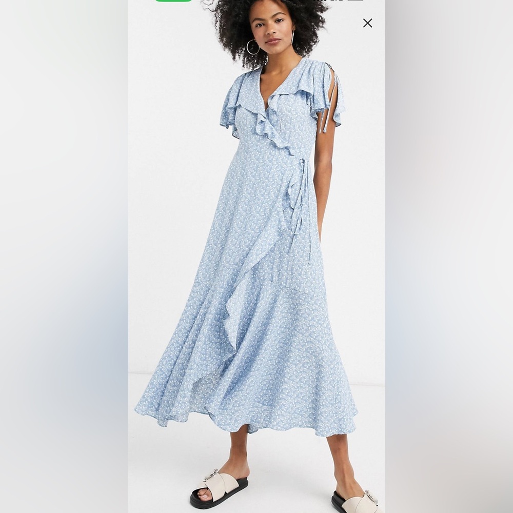 & Other Stories ditsy blue dress